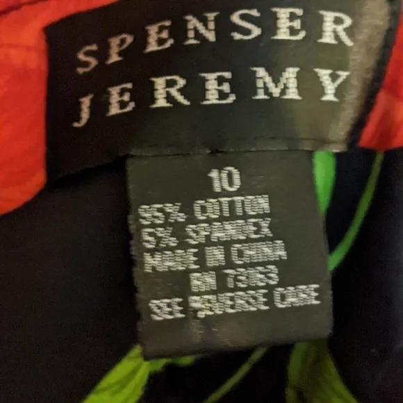 Spenser Jeremy Floral Dress Bright Pretty Ruffled Hem 10 Cotton Spandex - Picture 4 of 6